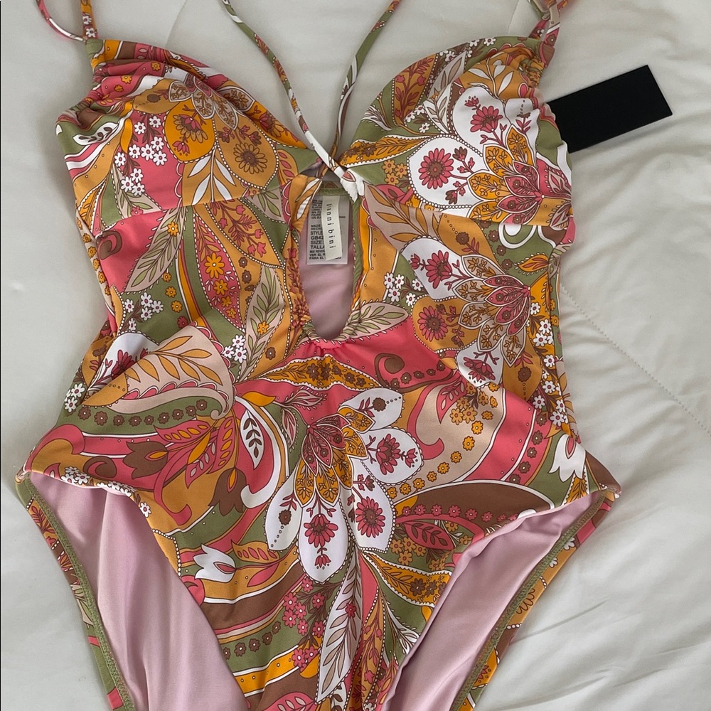 Gianni Bini Multicolor Paisley One Piece Swimsuit